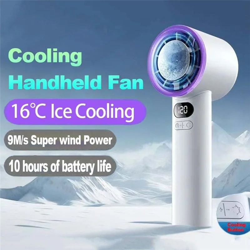 Abky-mini ventilador portátil de velocidade ventilador de mesa portátil resfriamento instantâneo com modo gelo recarregável design elegante para mulher