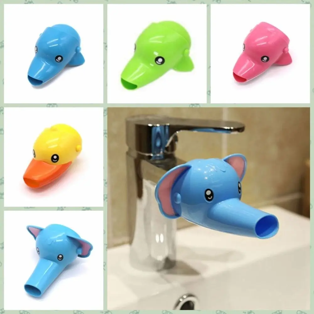 Water Tap Extender Silicone Cartoon Faucet Extender Convenient Lovely Duck Baby Washing Helper Elephant Splash-proof Bathroom