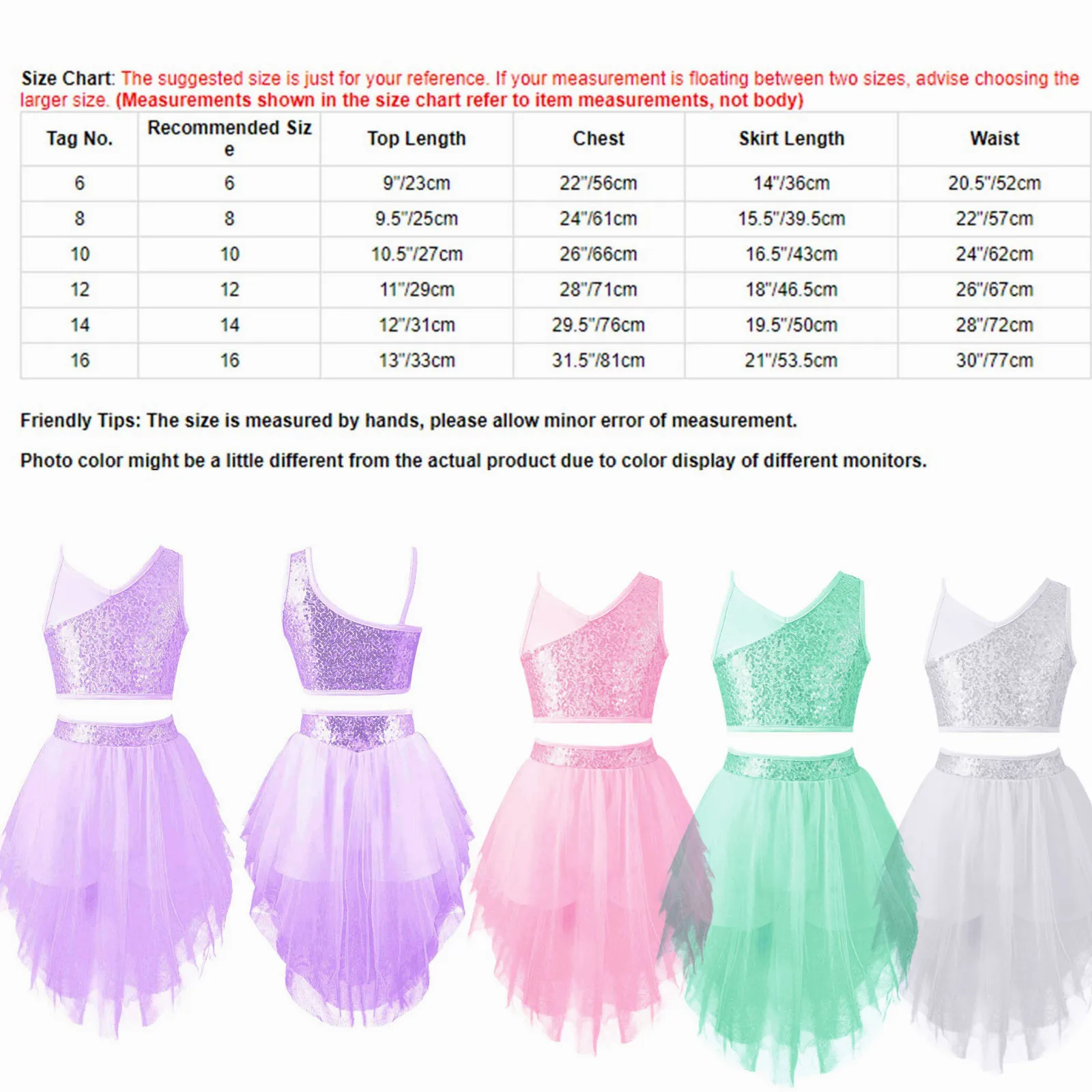 Kids Girls Ballet Dance Dress Outfit Rumba Salsa paillettes Crop Top con gonna Tutu in rete Set per Jazz Ballroom Dance Performance