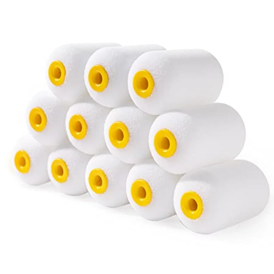 Mister Rui Foam Paint Roller, 12 Pack Paint Roller, Small Foam Paint Rollers, Mini Foam Paint Roller, Mini Rollers for Painting