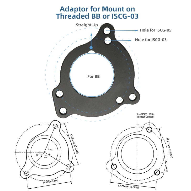 Deemount Bicycle Chain Guide ISCG 03/05 BB Mount Single Chainring Mount MTB Bike 32-38T 1x system Chainwheel Bash Protector Plat