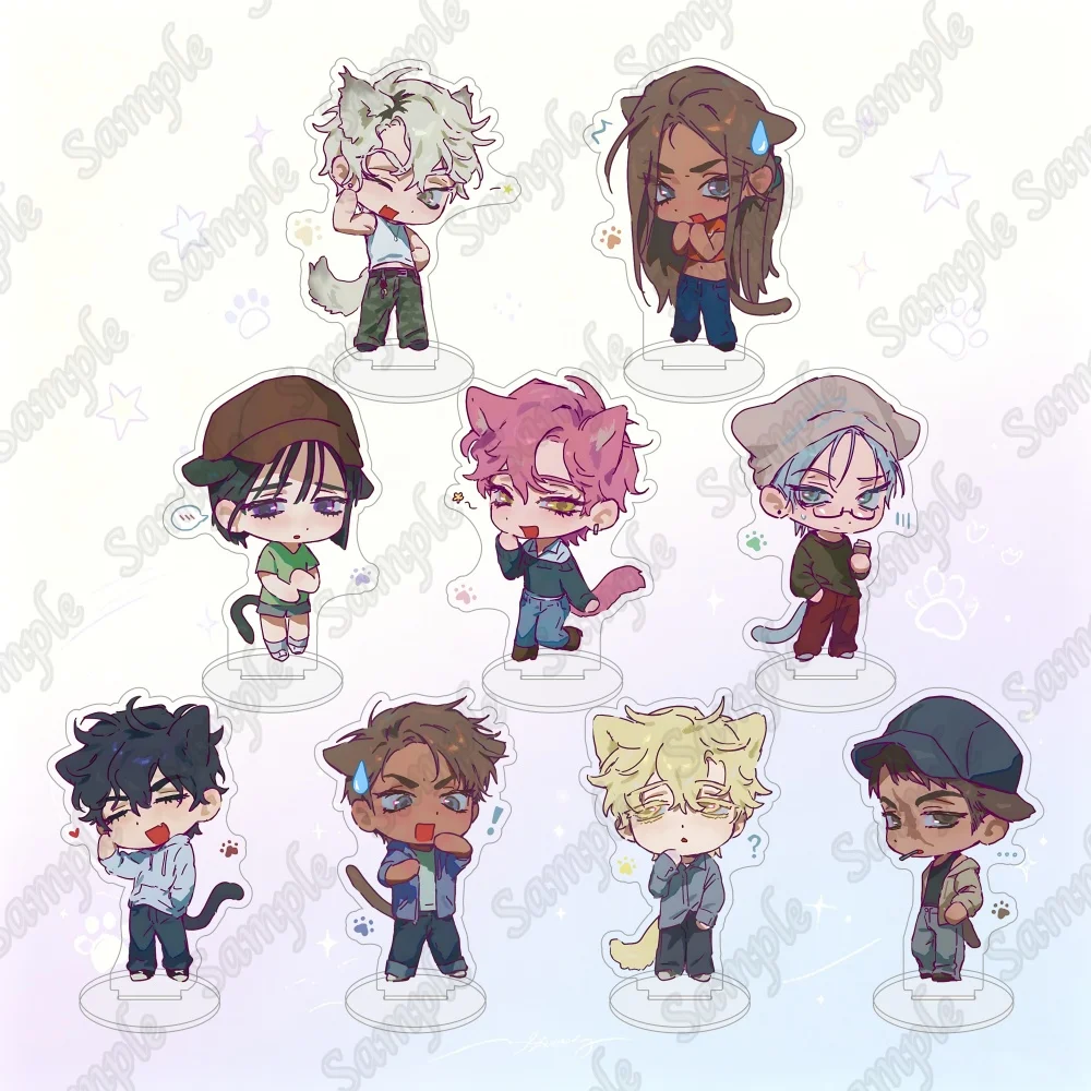 Anime Alien Stage Acrylic Standee 10cm Cute Chibi Neko Figures Desktop Decor ALNST Till Ivan Luka Display Plate Gift Keychain