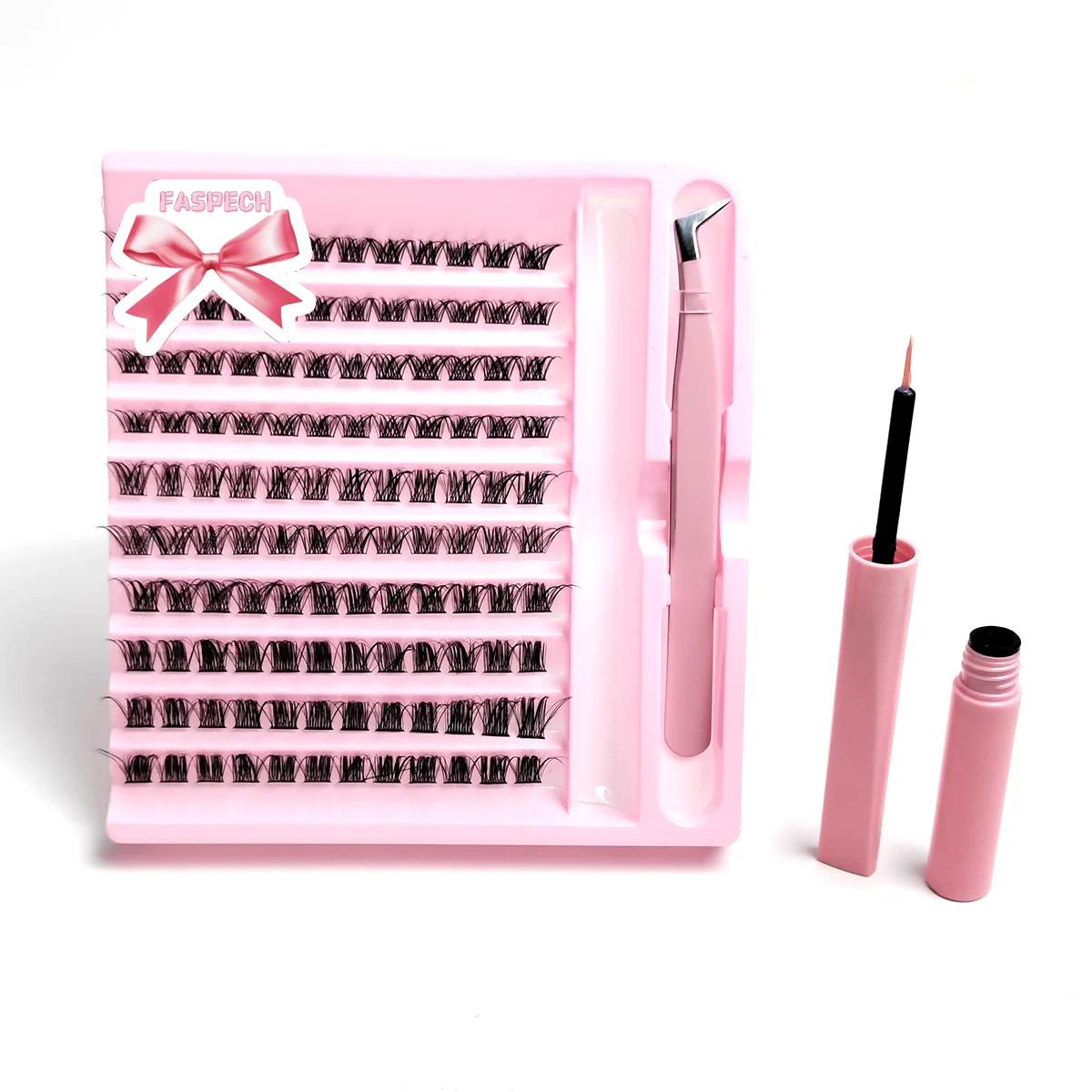 120pcs DIY Eyelash Extension Kit Cluster False Eyeashes Individual Lashes Wispy Fluffy Lash Extension Kit Applicator Tools