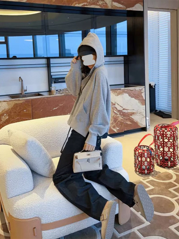 

Loose Women's ey Sweatirt Jaet Casual Spring 2026 New Sle Comfortable Hooded Top Faionable Korean Version Streetwear