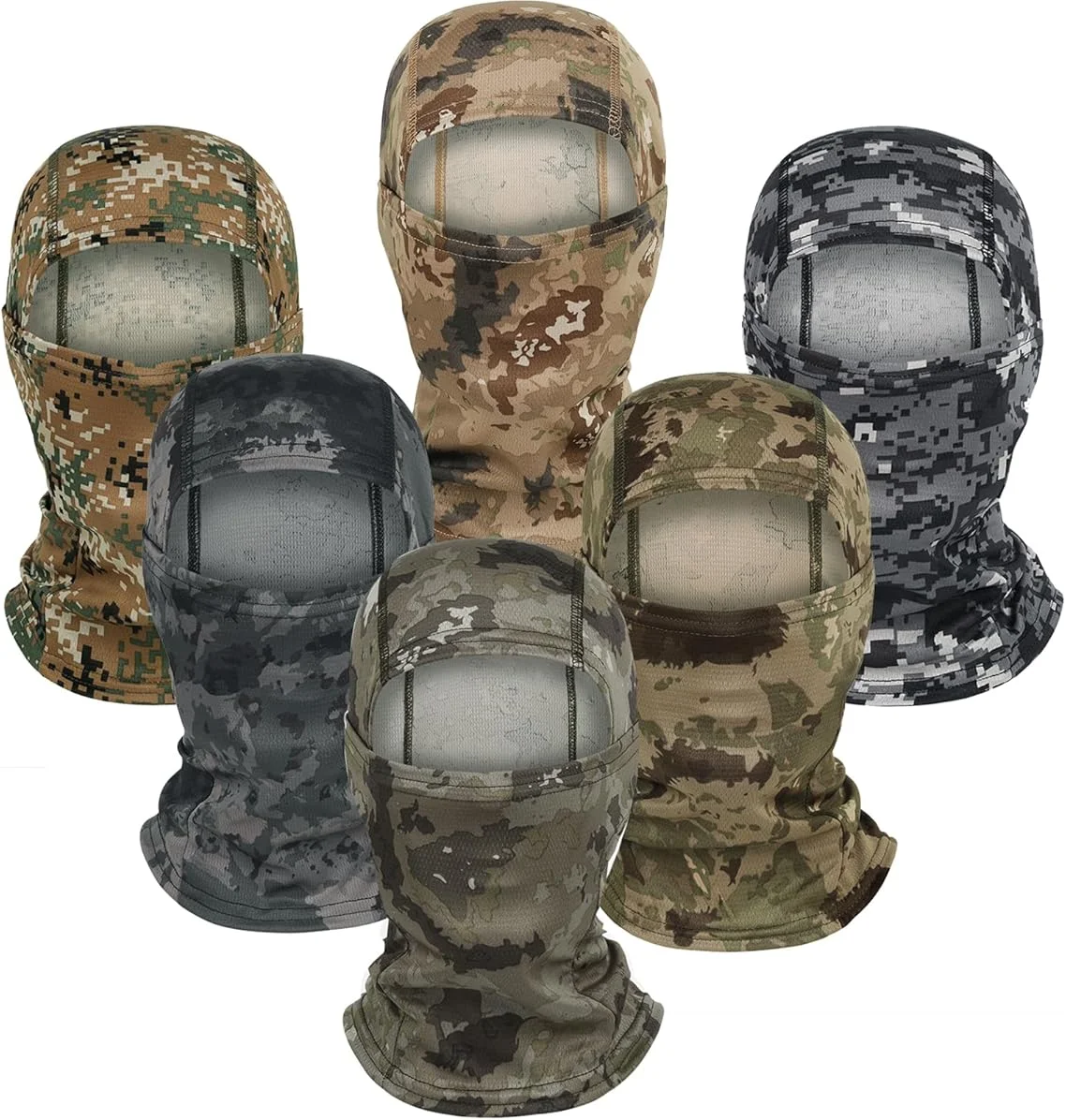 Sturmhaube Reitmaske Ski Radfahren Camouflage Kapuze Vollgesichtsmaske Angeln Kopfbedeckung Camo Hut Schal Sonnenschutz Mesh Maske