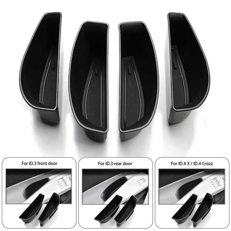 1 زوج السيارات الجبهة الخلفية مقبض الباب صندوق تخزين ل Volkswagen VW ID.3 ID.4 الجانب الباب مسند الذراع المنظم الحاويات اكسسوارات السيارات #2