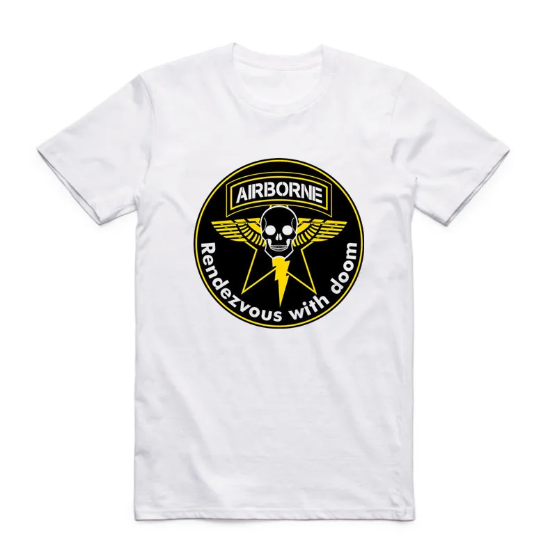 Summer New Fashion Men Print Confederate US Army 101st Airborne T-shirt O-Neck Short Sleeves Homme Cool Top Tee Swag T shirt