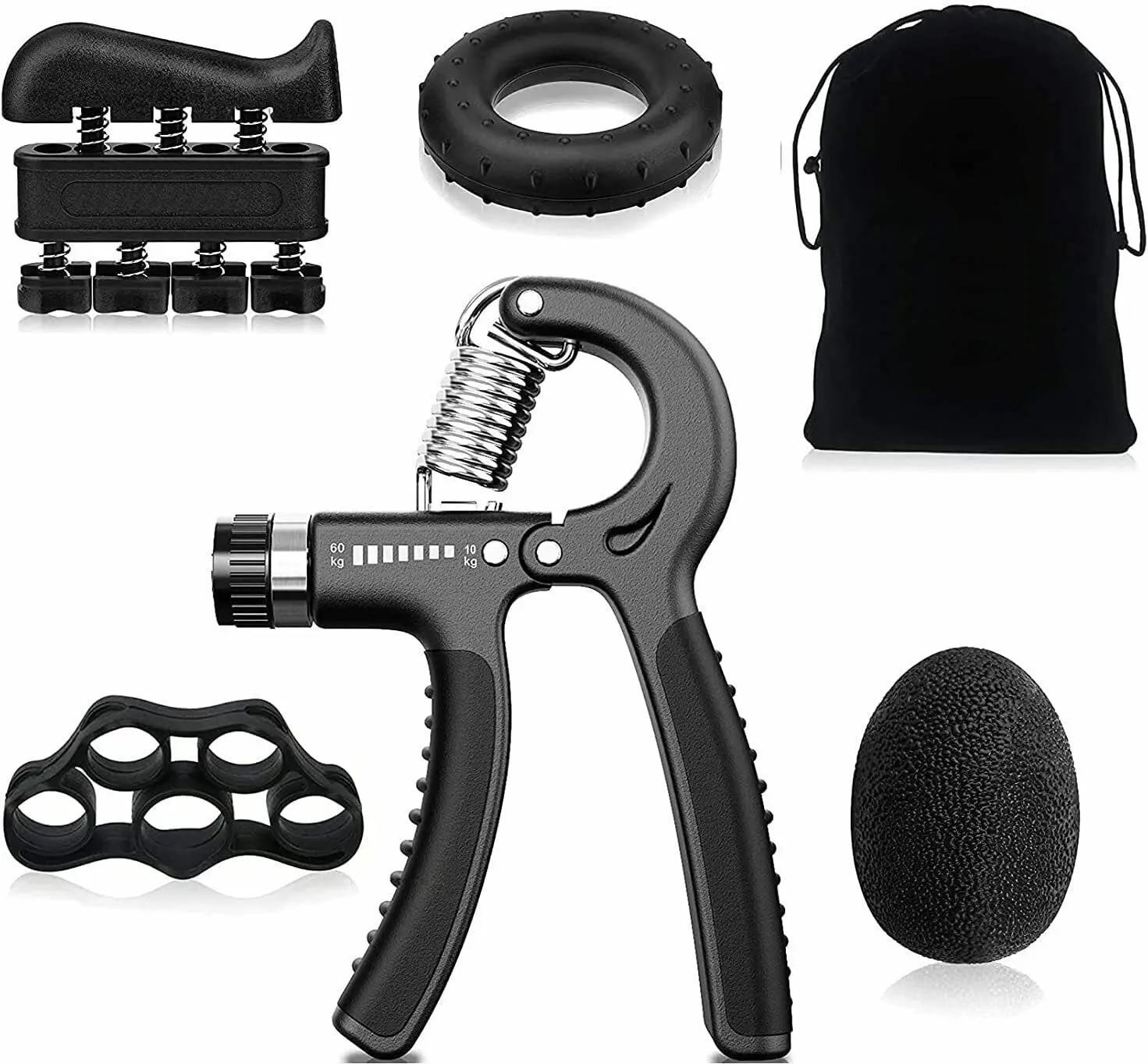 Adjustable Hand Gripper Strength Trainer Workout Kit 5pcs ,