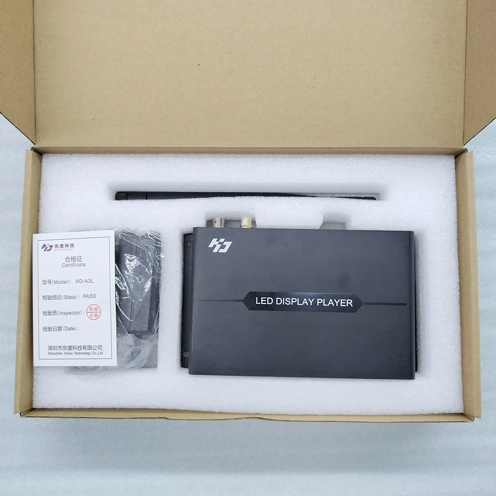 HD-A3L LED Display Player Full Color LED Panel Asynchronous Controller WiFi USB LAN 4G Control Card 650,000 Point Control Range