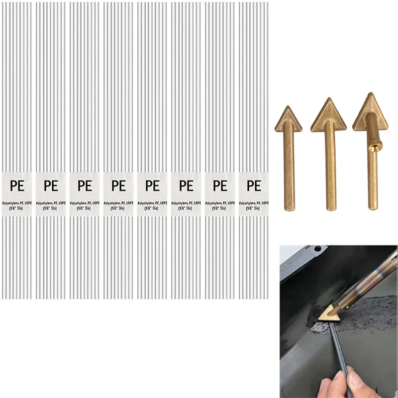 140PCS PE Plastic Welding Rods 20cm With 3 Triangle Tips For Car Bumper Dashboard Auto Repair Kit Black White Mixed