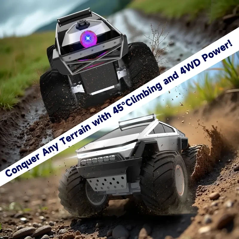 [RC Monster Truck Toy] 2.4GHz 4WD All Terrain RC, Excellent Grip Big Wheels Christmas, Gifts for 6+ Boys And Girls