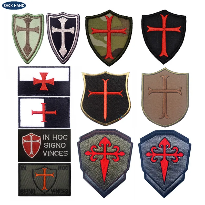 Knight\'s Crusader Shield Magic Decal Badge Teutonic Templar Tactical Badge Madik Vikings Patch Military Patches for Clothing DIY