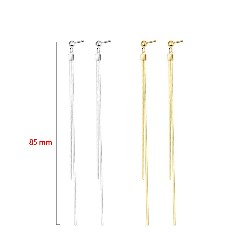 New Fashion Long Chain Tassel Drop Earrings For Women Tiny Ear Stud Piercing Female Elegant Dangle Earring Accessories Jewelry