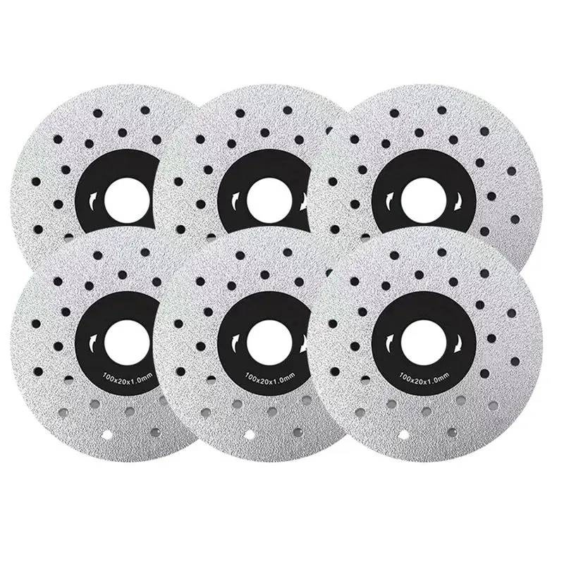 a24f-タイル大理石、レシライン岩板の切断および研削用の面取り鋸刃、フラット研削切断ピース、6パック