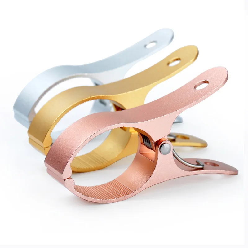 2pcs Laundry Clothes Aluminium Alloy Hanger Clips Towel Clothes Pegs Clothespin Beach Sheet Drying Clothes Pegs