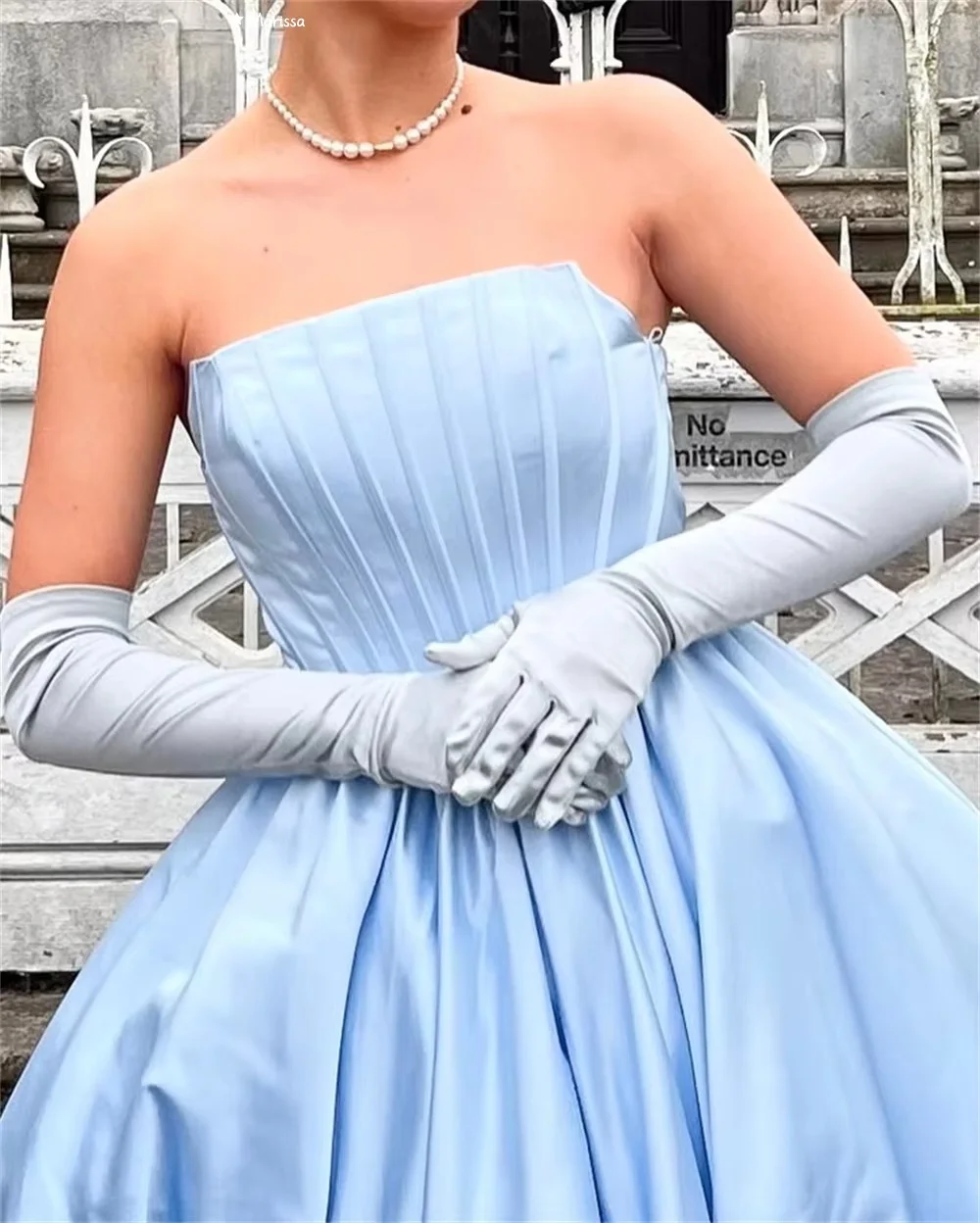 マリッサ イブニングドレス ウェディングパーティードレス カスタムメイド グロスサテン エレガントパーティードレス 女性用 高級 Aライン エレガント ブルー