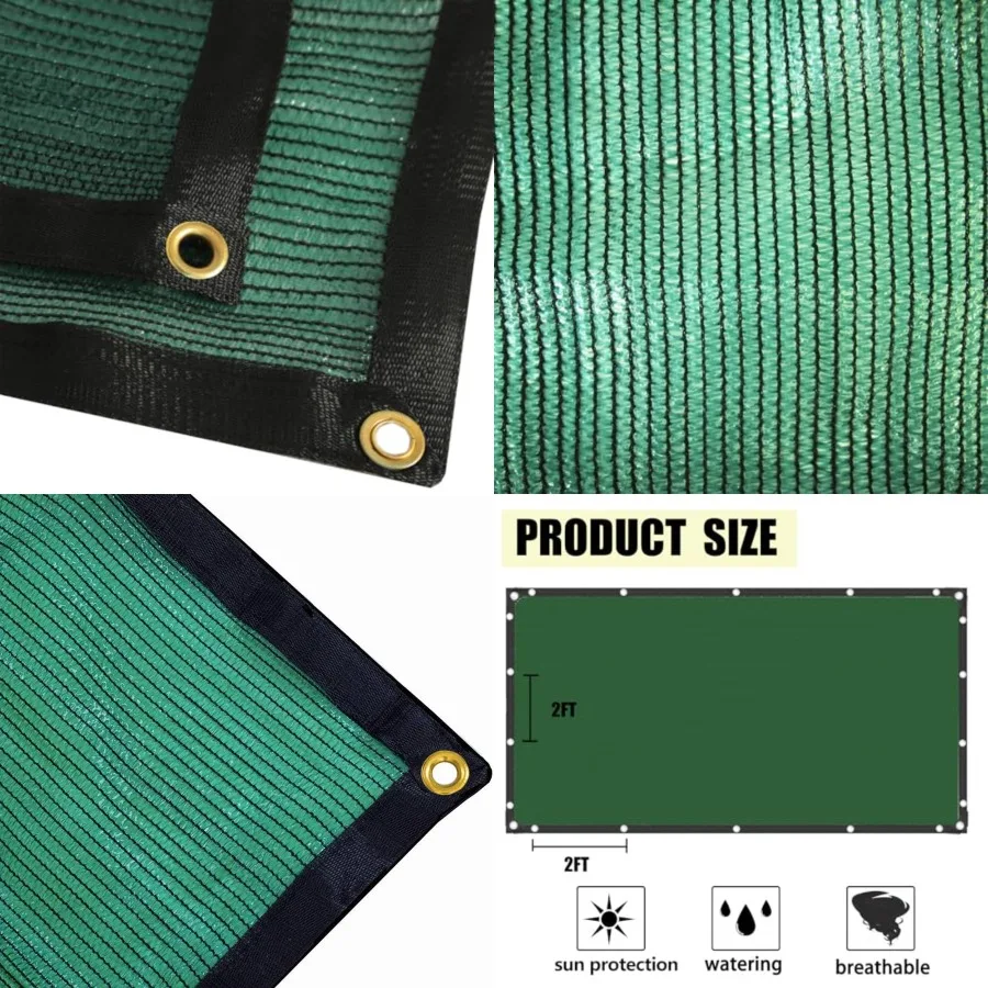 

70 Green Shade Cloth with Grommets, 12 Feet X 10 Feet Premium Heavy Duty Shade Cover, UV Blocking Mesh Tarp for Garden, Patio P