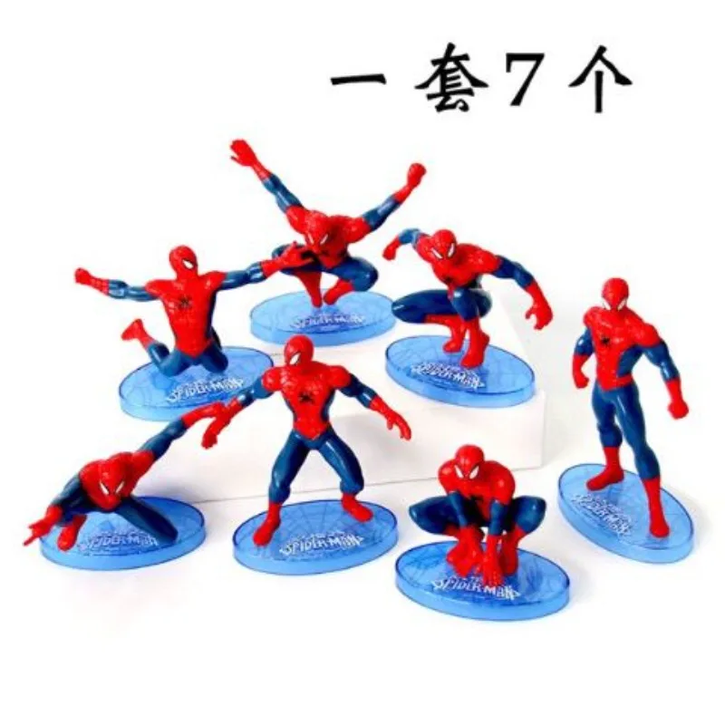 Marve Spider Man Cartoon Animation Cake Doll Ornament High-Looking Creative Holiday Baking Cake Decoration Scenario Figure Toy