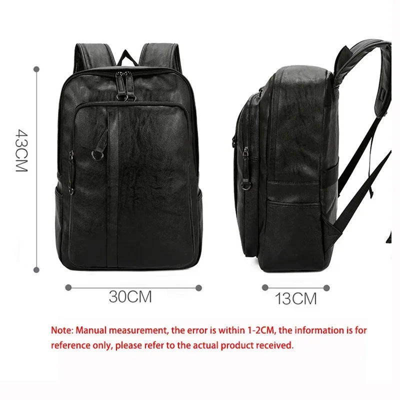 New Leather Backpack Men Leisure Soft GeneralTeenager Male Large Capacity Laptop Backpack High Quality Students Travel Bag