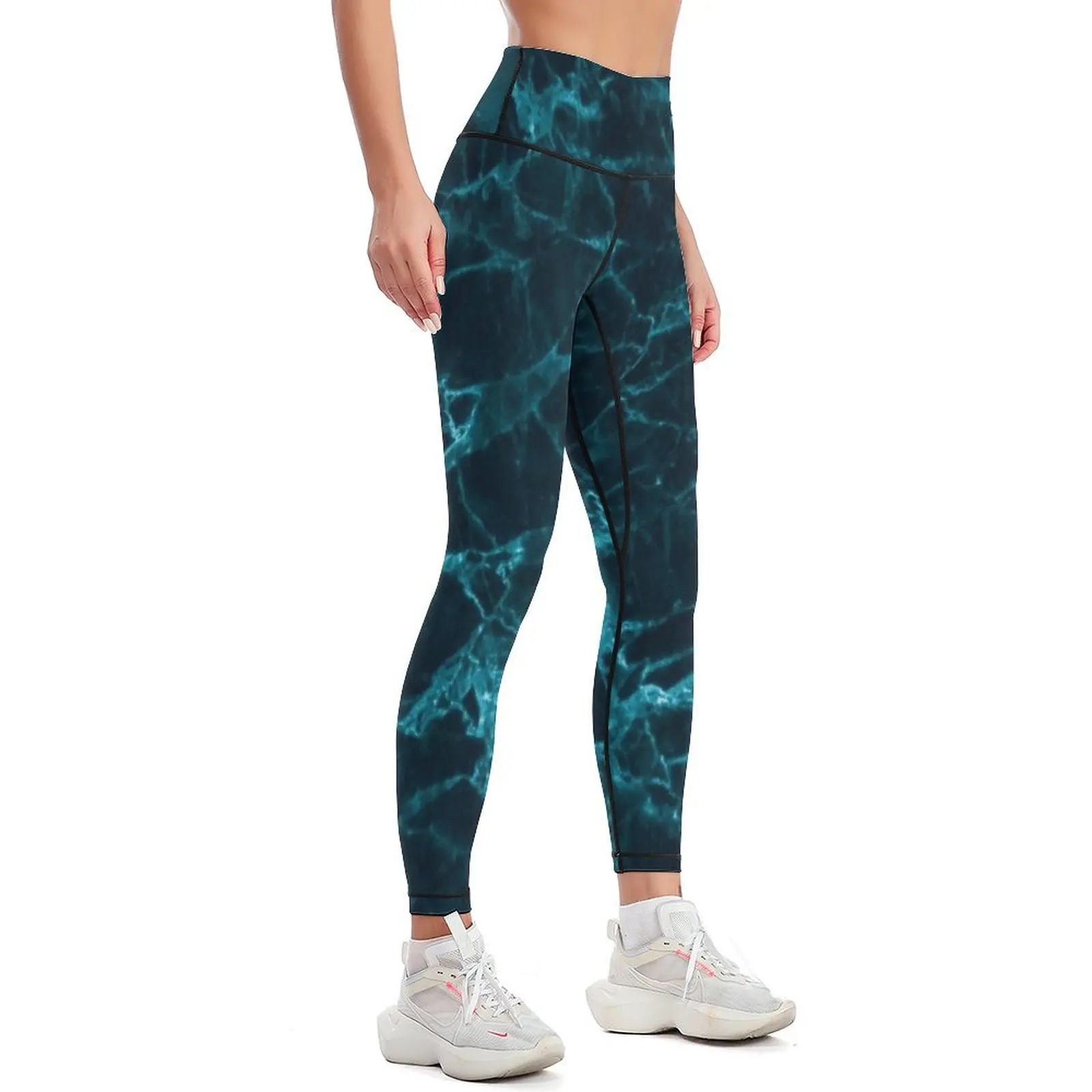 Turquoise Waters Quartz Abstract Marble Leggings Women's pants Women's high waist Womens Leggings