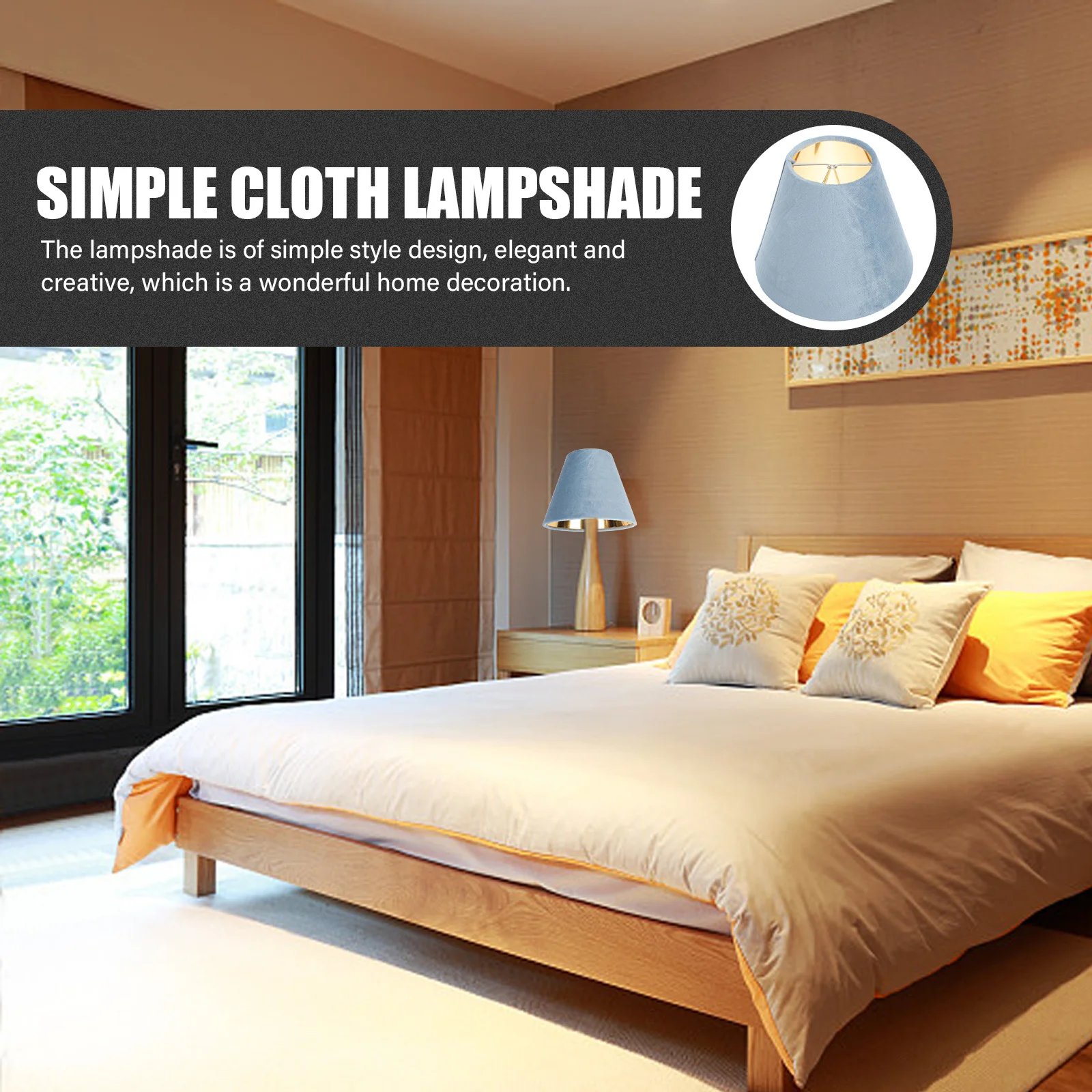 

Desk Lamp Lampshade 12Cm Gold Lining Cloth Art E27 Table Light Shade Multi-Function Wear-Resistant Sturdy Home Office