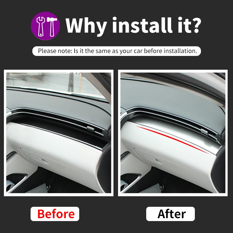 For Hyundai Tucson NX4 Hybrid 2021-2023 N Line Stainless Car Interior Central Control Decoration Strip Trim Sticker Accessories