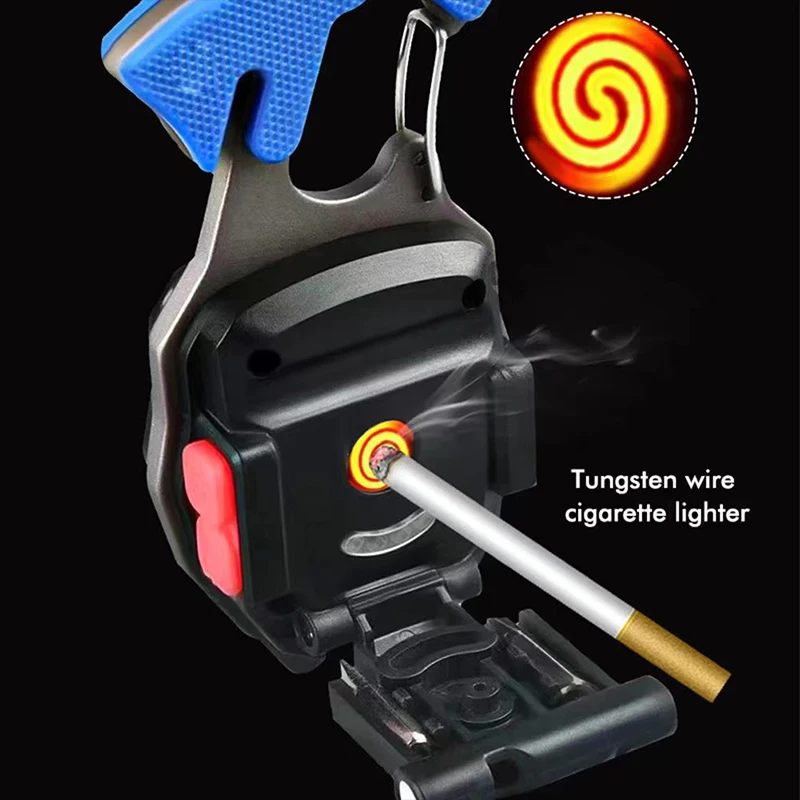 COB Work Light Keychain Flashlights 7 Light Modes,Portable Rechargeable Emergency With Folding Bracket Bottle Opener