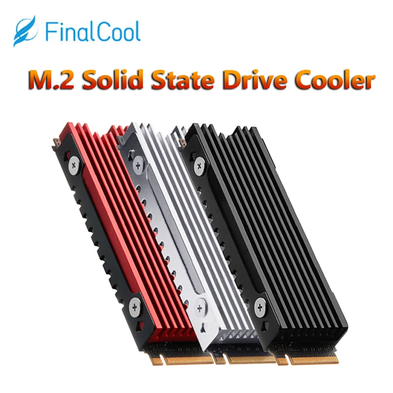 FinalCool M.2 NVMe SSD Heatsink M2 2280 Solid State Hard Disk Heat Sink Aluminum Radiator with Thermal Pad for Desktop PC PS5