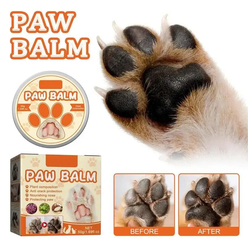 Paw Balm For Dogs 50g Noses Paws Moisturizer Cream Cats Dogs Paw Protector Lick Safe Pet Supplies For Extreme Weather Conditions