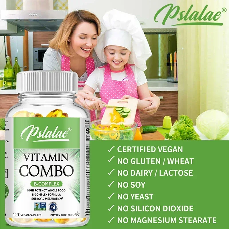 مكملات كبسولات فيتامين ب (B12، B1، B2، B3، B5، B6، B7، B9، حمض الفوليك والبيوتين) لصحة المناعة، ودعم الطاقة