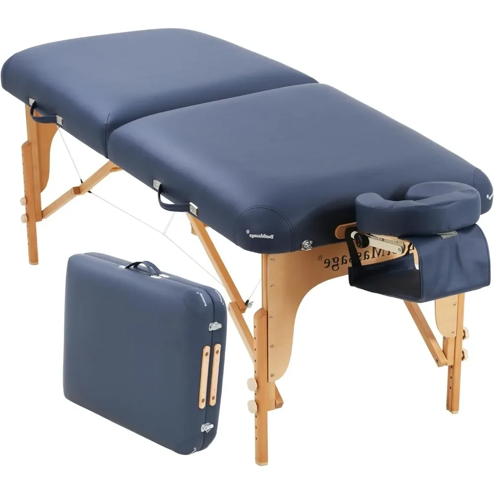 

Massage Bed, 72" L 30" W 3.5" THK Portable Massage Table, Lash Bed 2 Folding Heigh Adjustable PU Leather Spa Table w/Oxford Bag