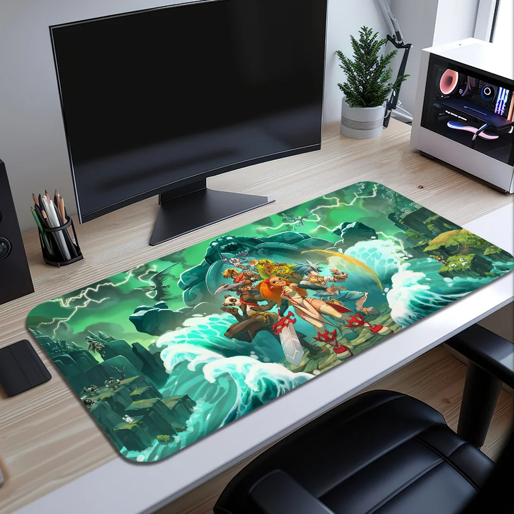 Game W-Wakfu Cool For Computer Game Big Keyboard Office Large Mouse Mat Pad Anti-slip Rubber PC Mice