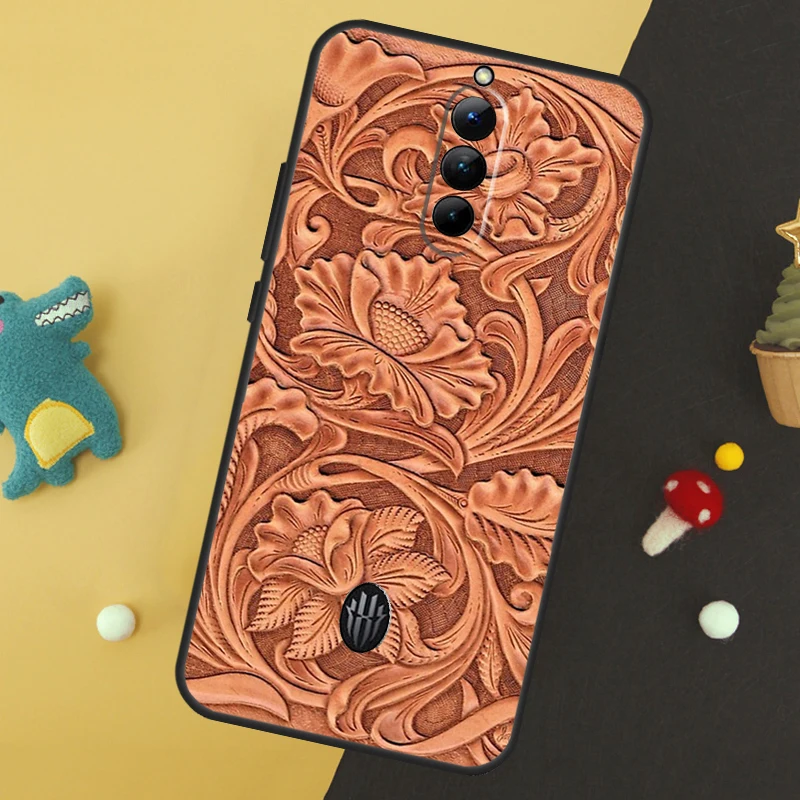 Brown Hand Tooled Western Phone Case For ZTE Nubia Red Magic 9 8 8S Pro Plus 5S 6R 5G 6 7 6S 7S Pro Protective Cover image 6
