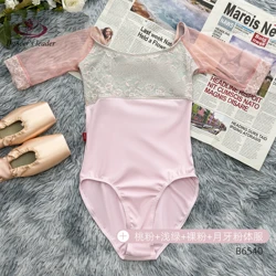 Ballet Leotard for Women Practice Clothes Embroidered Embroidered Mesh Gymnastics Tight Clothes Performance Adult Yoga Costume