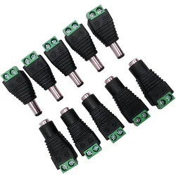 Male Female DC Connector 5.5mm x 2.1mm Power Plug Adapter Jacks Sockets Connector For CCTV Power Convert LED Strip Light Connec
