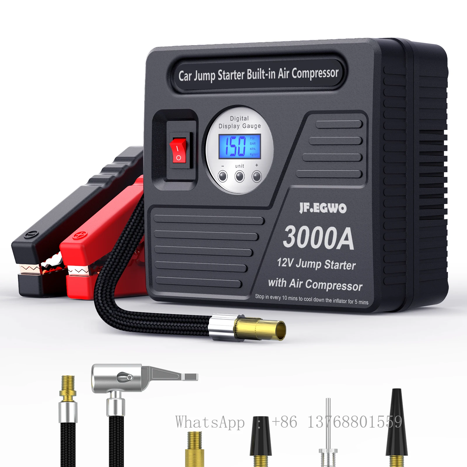 24000mAh With Standard Accessories Car Tire Air Inflator Pump Mini Bike Pump With Electric Digital Screen And High Power