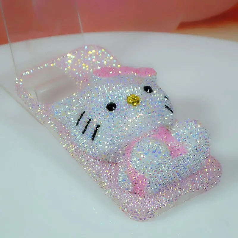 Kawaii حجر الراين بلينغ كريستال قضية الهاتف سلسلة آيفون 16 12 13 14 15Pro ماكس X Xs Xr 7 8 زائد Se 2 3 10 الفتاة هدية الكرتون