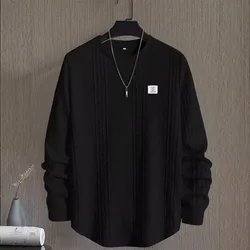 Autumn and Winter Hot Selling Men's Letter Collage Solid Color Top Men's Round Neck Sweatshirt Men's Casual Sports Pullover