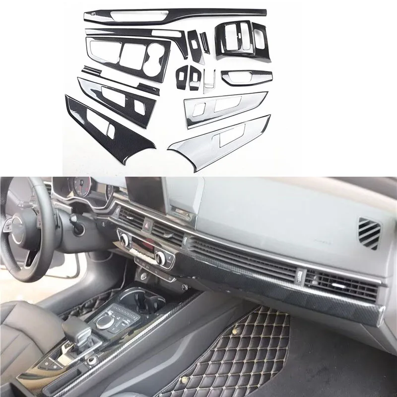 

Для Audi A5L 2017-2019 углеродное волокно Цвет ABS автомобильная коробка переключения передач Панель крышка отделка аксессуары для интерьера