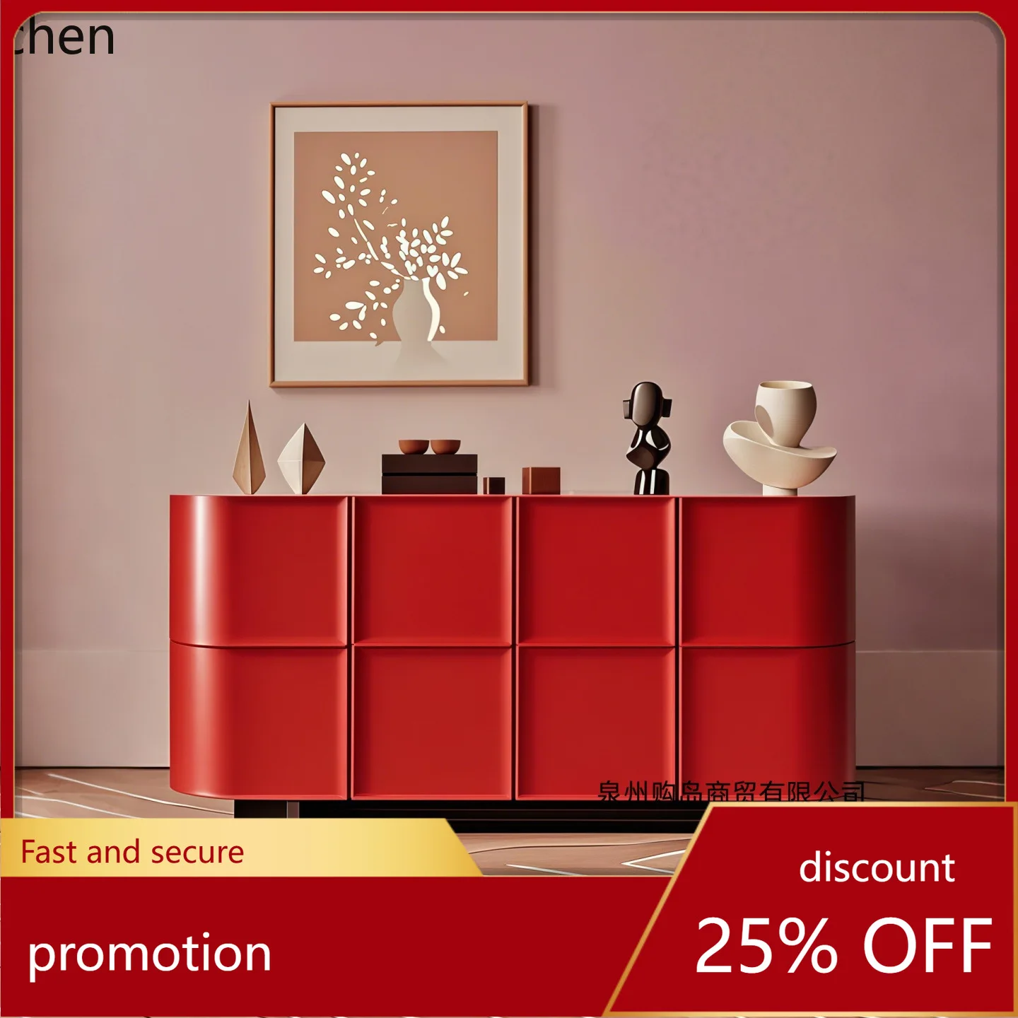 

HXL Minimalist Lacquer Sideboard Cabinet Living Room Wall-Mounted Storage Organizer Decorative Cabinet