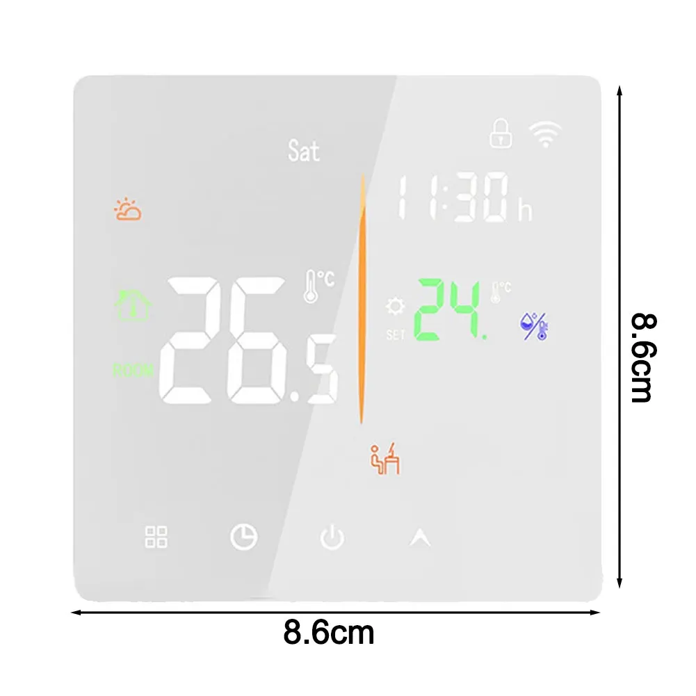 Remote Monitoring Programmable Thermostat for Tuya and For Smart Life Compatible WiFi Heating Systems with Child Lock for Safety