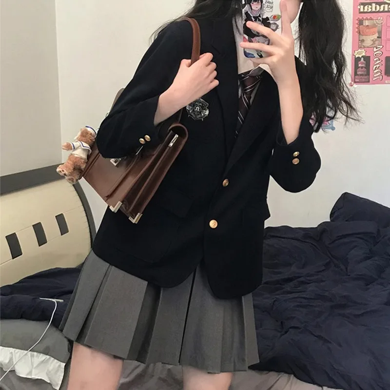 

Blazer for Students, College Style Jk Uniform Suit, Small Suit Full Autumn and Winter Pleated Skirt