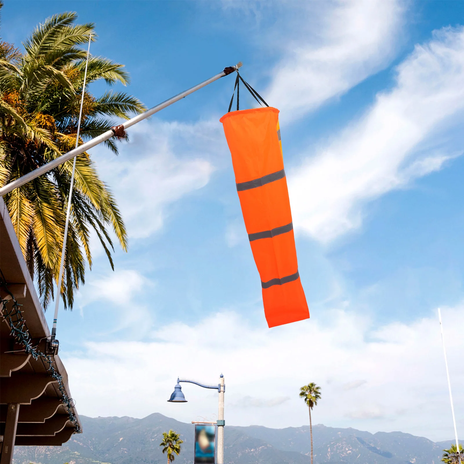 

1Pcs Windsock Fluorescent Reflective Belt Rip-Stop Thickened Waterproof Outdoor Wind Indicator for Meteorology Agriculture Oil