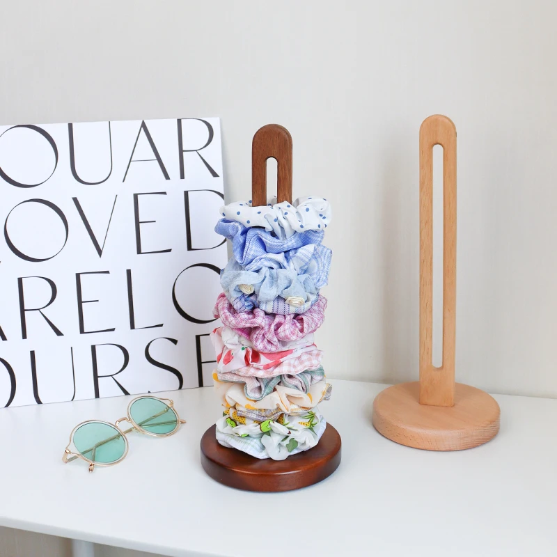 

Real Wood Stand Display Elastic Hair Band Hair Hoop Organizer Desktop Vertical eup Table Jewelry Arrangement Ra