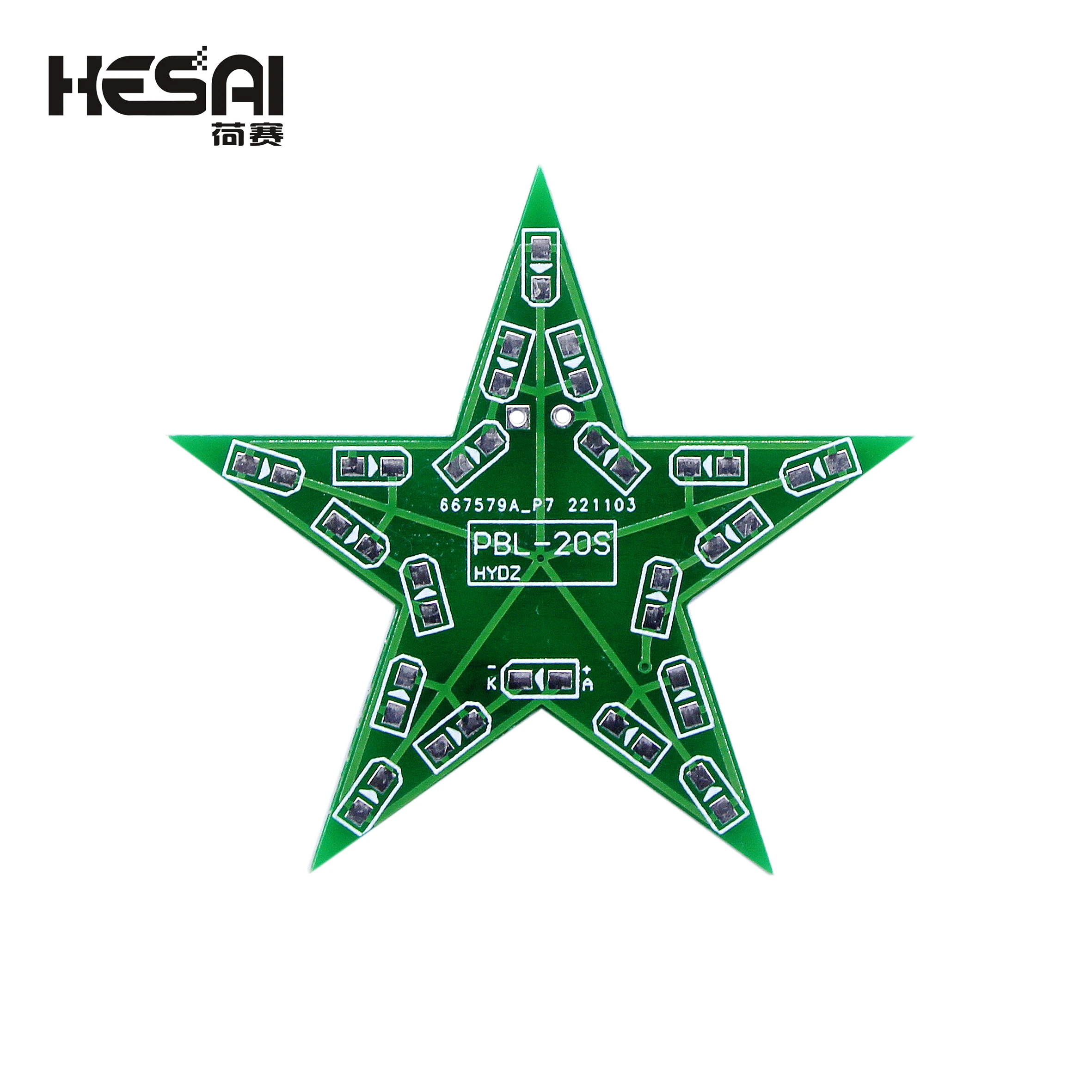 Students Training DIY Kit Five-Pointed Star Breathing Light Gradient LED Light for Christmas Soldering Training Red