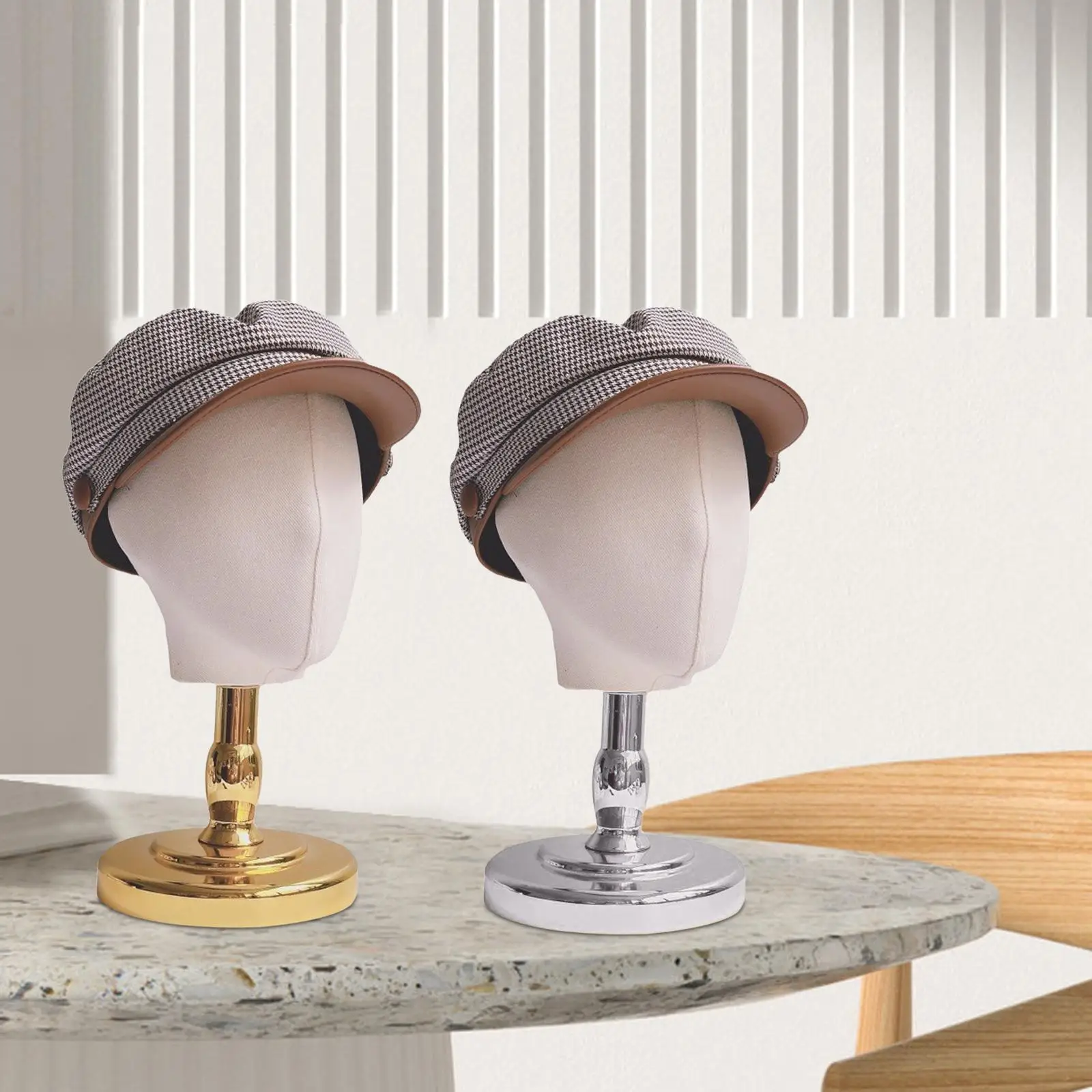 

Wig Head Model Hats Stand Holder with Base Fashion Manikin Head Wig Hat Display Stand for Glasses Headphones Beginner Stylist