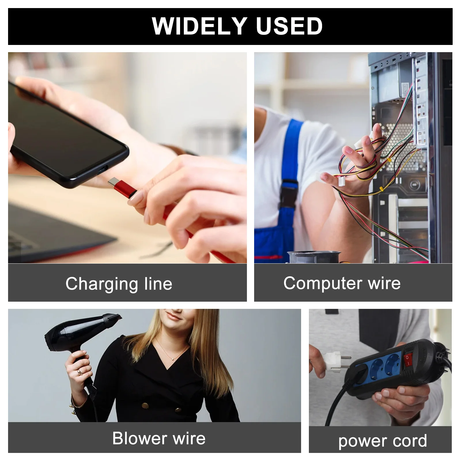 

Spiral Cable Protector Wrap Heavy Duty Wire Organizer for Power Cords Chargers Data Lines Cord Management Tube Sleeve