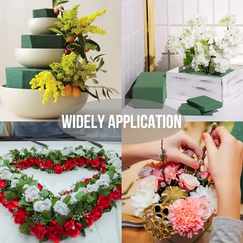 

Прямоугольные блоки из зеленой флористической пены высокой плотности 14/20 см, идеально подходят для цветочных магазинов и флористических композиций.