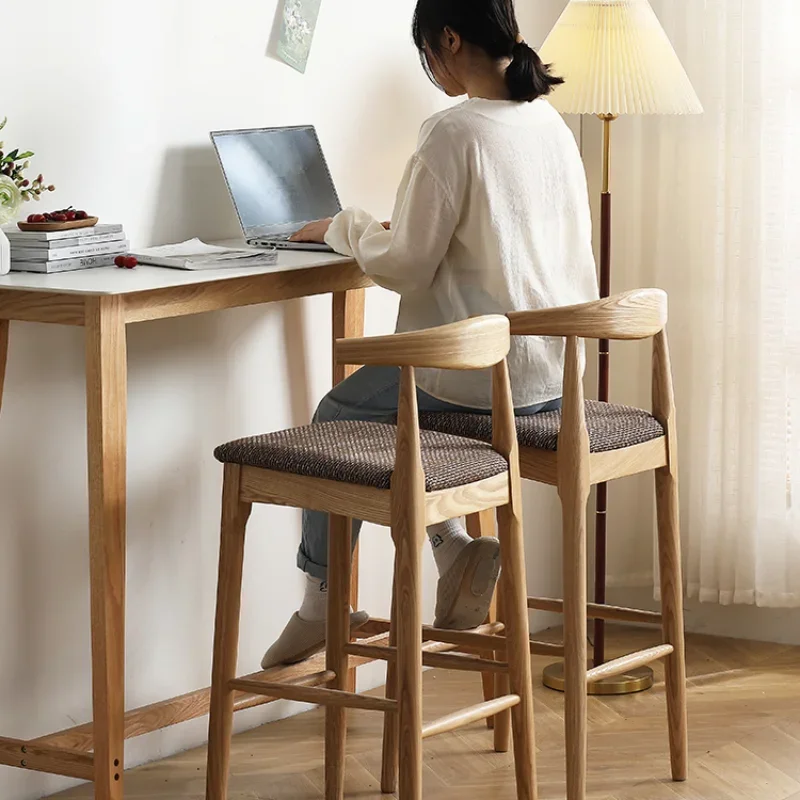 Wood Environment Friendly Chair Waterproof Oil Soiled Soft Cloth Sponge Cushion Feel Good Bending Processstool Nordic Bar Home