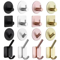 1pc Self Adhesive Wall Hooks Towel Holder Door Key Cloth Coat Hook Bathroom Robe Hanger Kitchen Hardware Rack Bag Organizer